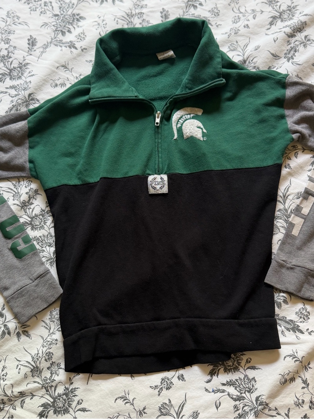 PINK Michigan State Spartan Quarter Zip
